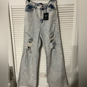 Women's Distressed Light Blue Jeans